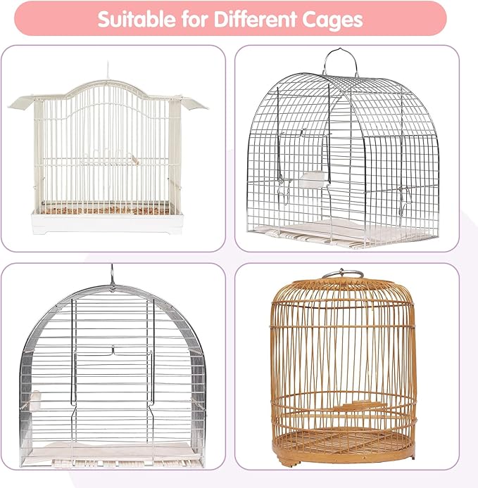 Bird Cage Seed Catcher, 45-90'' Adjustable Bird Cage Cover, Universal Nylon - Image 6