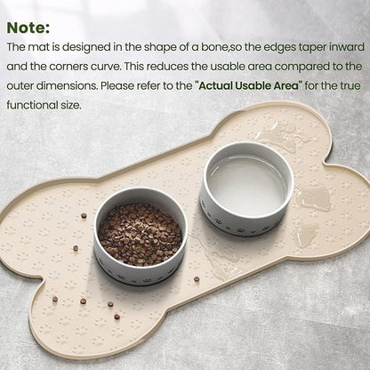 Dog Food Mat Anti-Slip Silicone Dog Bowl Mat Thicker Pet Placemat Waterproof - Image 2