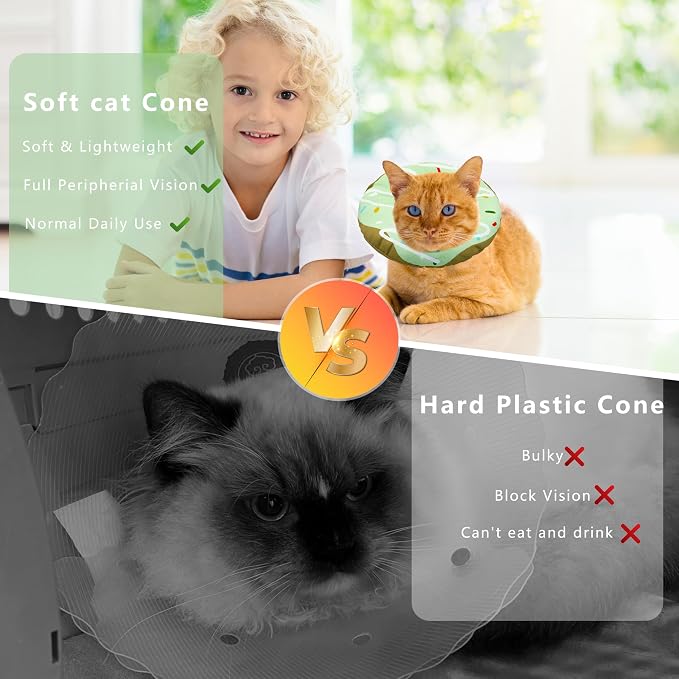 Cat Cone Collar Soft, Adjustable Cat Recovery Collar Kitten Cones to Stop - Image 6