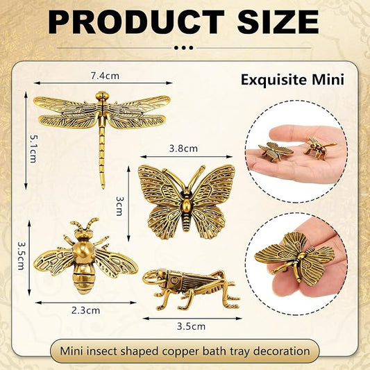 Moxweyeni 4 Pcs Mini Bird Bath Copper Ornaments Bird Bath Purification Disk - Image 2