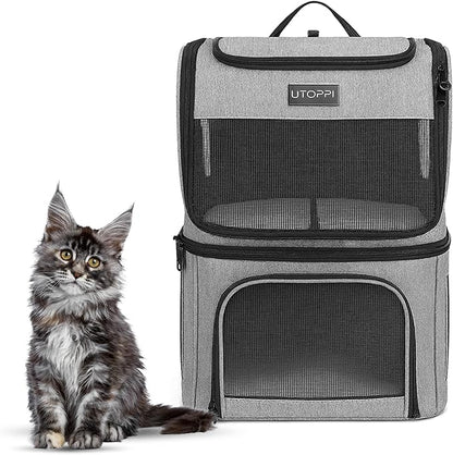 Cat Backpack Carrier for 2 Cats, Kittens or Small Dogs, Foldable & Breathable by Unknown