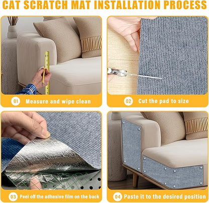 Cat Scratch Mat, 118.5"x17.4" Trimmable Self-Adhesive Cat Scratch Furniture - Image 6