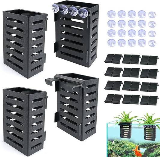 Aquarium Plant Holder 4 PCS Hanging Aquatic Plant Pot by Uprony