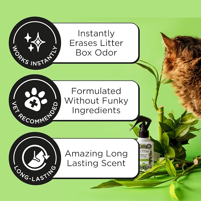 Pet-Pourri Smell Ya Litter Cat Litter Deodorizer Spray, Purrfectly Bamboo 3.4 - Image 4