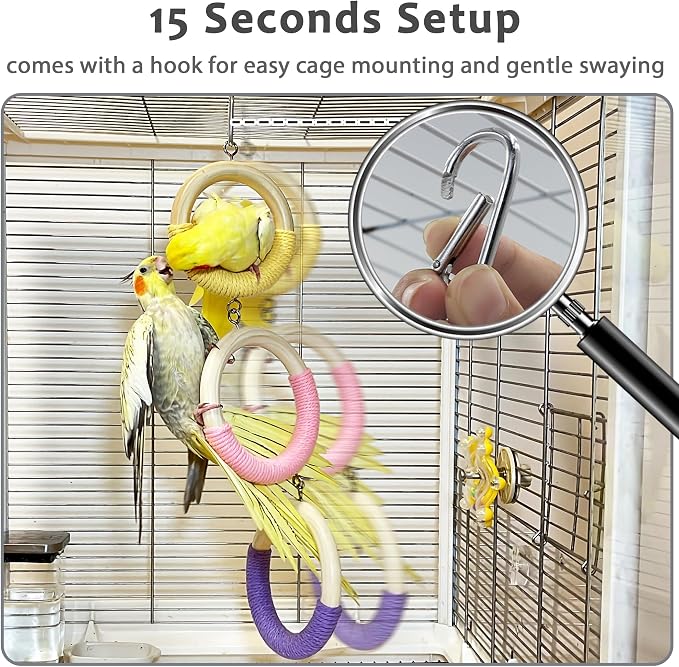 3-Ring Bird Swing Toy, Wrapped - Image 4