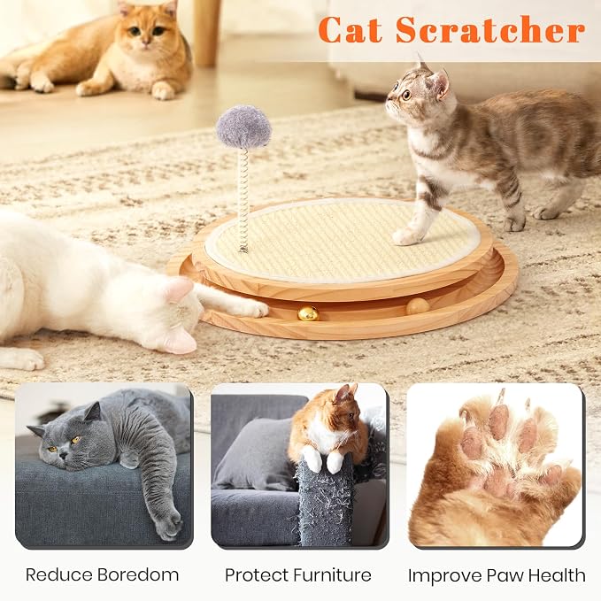 Cat Scratcher, Cat Natural Sisal Scratching Pad, Kitten Interactive Toy - Image 3