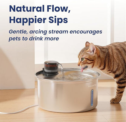 PawsPik PureFlow MAX Automatic Pet Water Dispenser, Stainless Steel Curve Dog & - Image 5