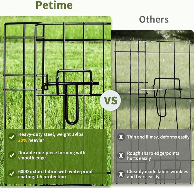 PETIME Foldable Metal Dog Exercise Pen/Pet Puppy Playpen Kennels Yard Fence - Image 4