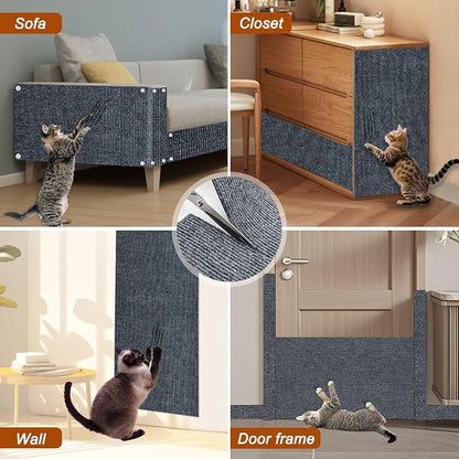Cat Scratch Mat, 118.5"x15.9" Trimmable Self-Adhesive Cats Scratch Carpet - Image 8