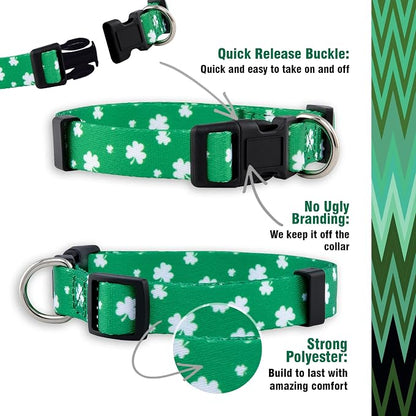 Native Pup St Patricks Dog Collar- Saint Patrick Green Shamrock Pet Collars- - Image 4