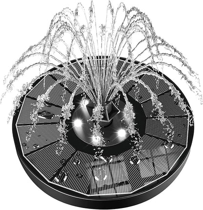 SZMP Solar Water Fountain Upgraded 100% Glass Panel, 3.5W Solar Powered by SZMP