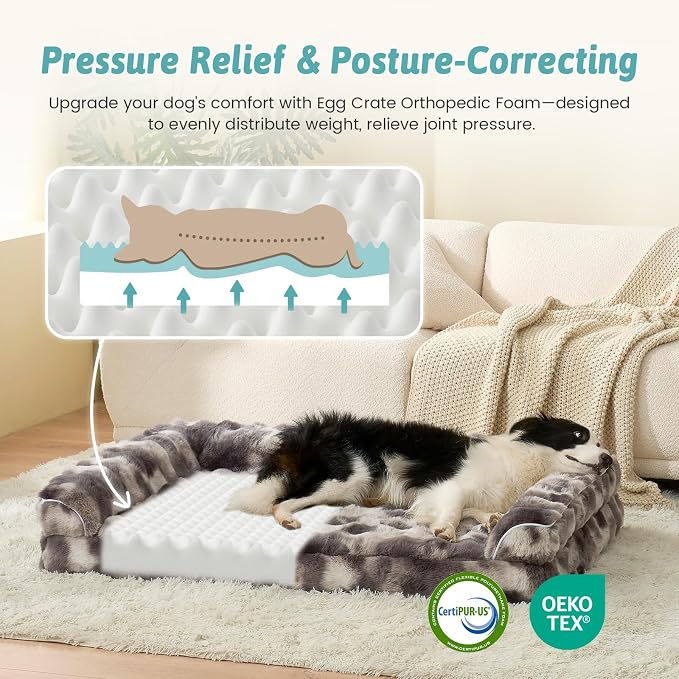 Faux Fur Orthopedic Dog Bed, Dog Bed - Image 2