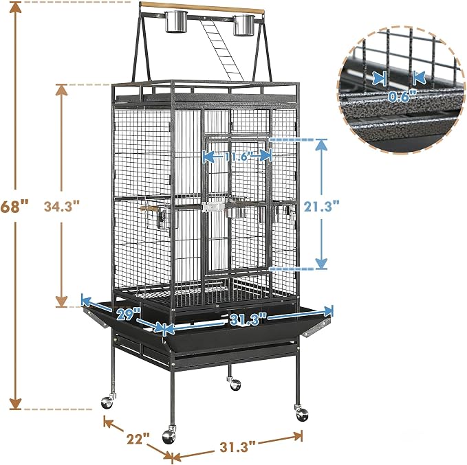 SUPER DEAL 68-inch Large Bird Cage - Image 5