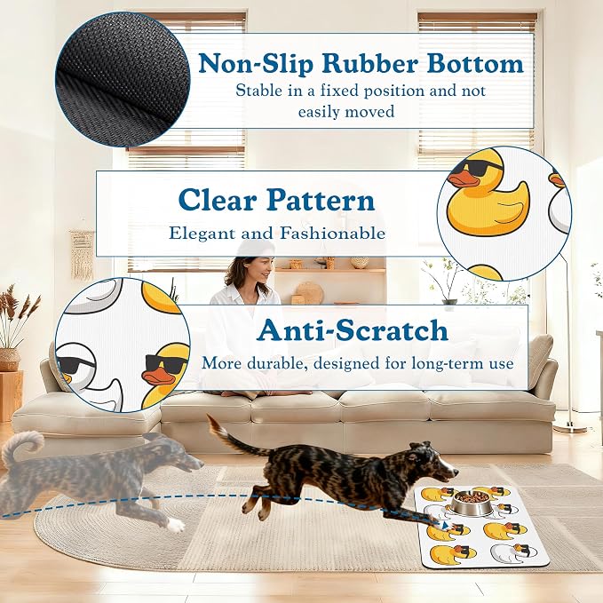 Cute Ducks Glasses Pet Feeding Mat - Image 4