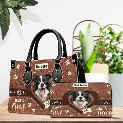 Personalized Pet Mom Leather Handbag – Custom Name Dog Cat Photo Purse - Image 6