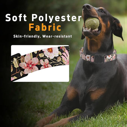 Dog Collar for Boys Girls, Floral Puppy Collar for Small Medium Large Dogs - Image 4