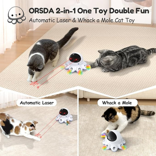 ORSDA Cat Laser Toy, 2-in-1 Interactive Automatic Motion Activated Moving 8 - Image 2