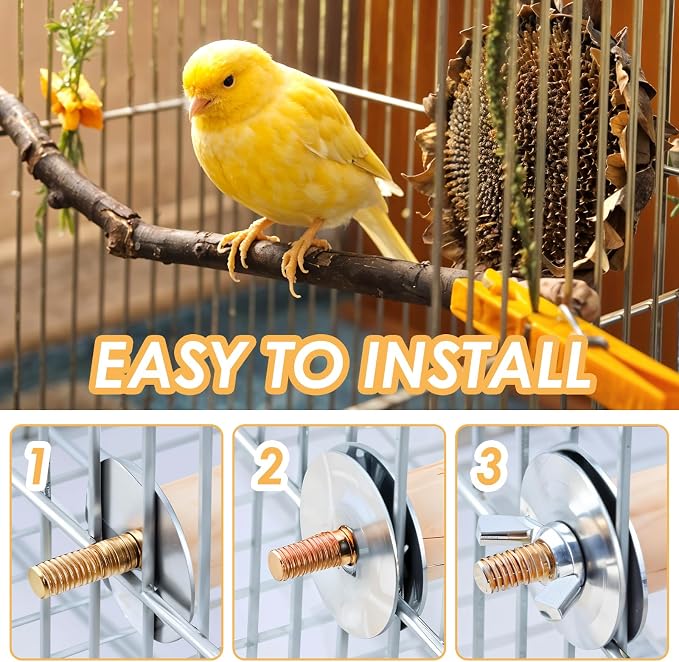 Bird Perch Platform Stand Wooden Parrot Perch Corner 5.9 Inches Fan Shape - Image 3