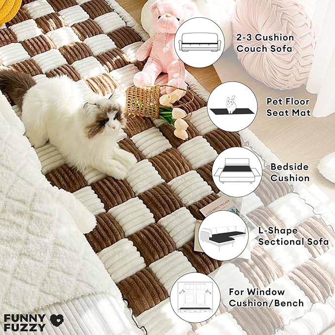 FUNNY FUZZY Pet Couch Covers for Sofa, Couch Covers for Dogs Washable Dog Couch - Image 4