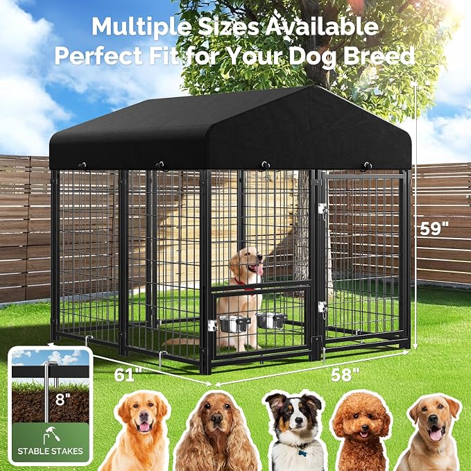 Sino Luban 2PCS Outdoor Dog Kennel Outside Run - Image 6