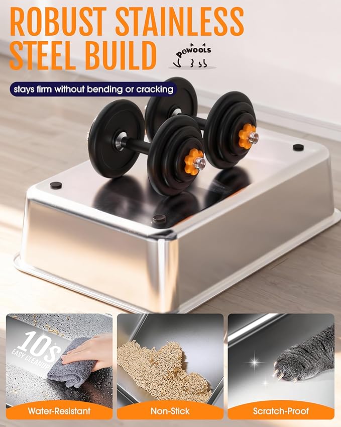 Cat Litter Box - Stainless Steel Litter Box - Image 3