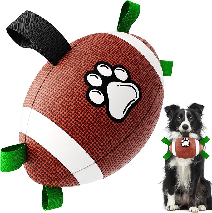 QDAN Dog Toys Football, Interactive Dog Toys by QDAN