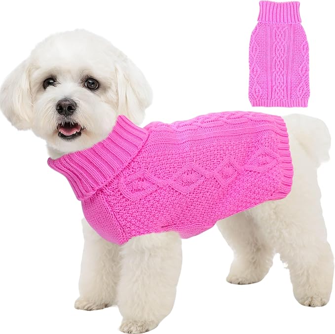 Dog Sweaters for Small Dogs Winter Dog Clothes Turtleneck Knit Puppy Sweater by Puppishy