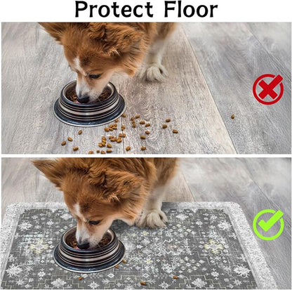 Pet Food Mats for Floor, Absorbent Dog Mat for Food and Water Dispenser Mat - Image 4
