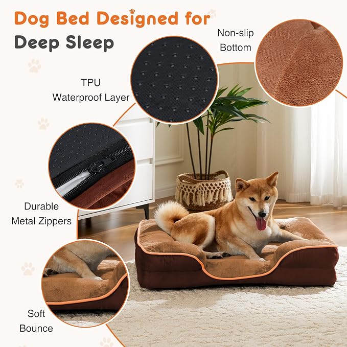 Sweetcrispy Orthopedic Dog Bed, Large Memory Foam Puppy Cat Bed - Image 3
