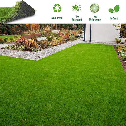 Artificial Grass Rug Outdoor Indoor 14FTX81FT Fake Grass Carpet Green Synthetic - Image 7
