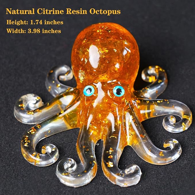 Natural Crystal Gravel Octopus Resin Marine Animals Fish Tank Decorative - Image 2