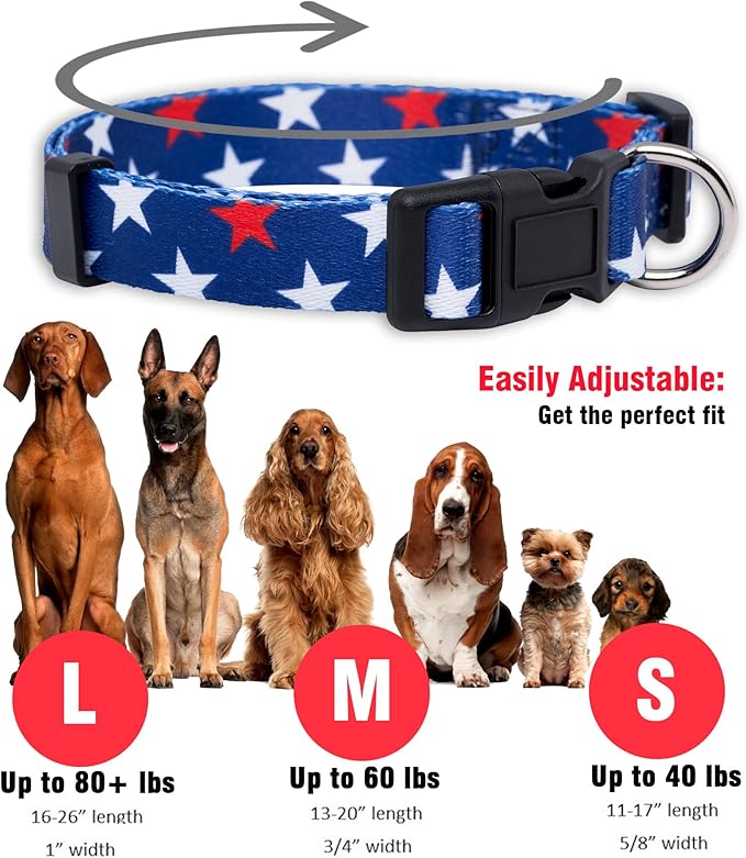 Native Pup American Flag Dog Collar- Red White and Blue- Patriotic Collars - Image 3