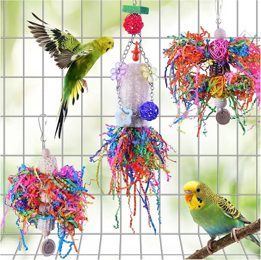Bird Toys, Parakeet Foraging Toy, Hanging Chewing Toy, Bird Cage Accessories – by Matutinus