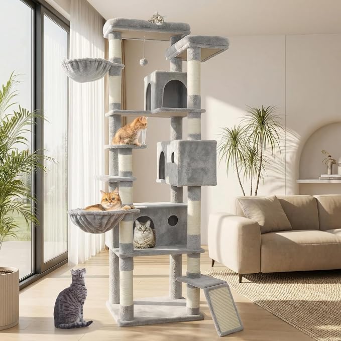 84.6" Multi-Level Tall Cat Tree Tower by KWOJU