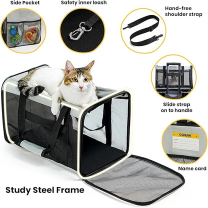 Soft-Sided Cat Carrier for Small-Medium Cats, Puppies up to 15 Lb, Airline - Image 5