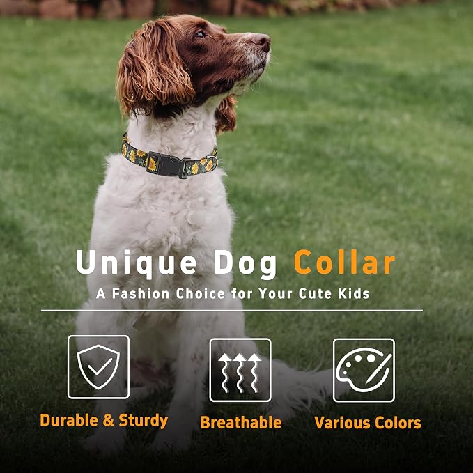 Dog Collar for Boys Girls, Sunflower Puppy Collar for Small Medium Large Dogs - Image 5