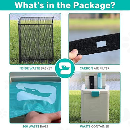 PawPail Pet Waste Station with Activated Carbon Filter and DualVent Odor Control - Image 3