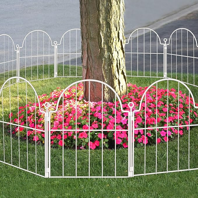 30 Pack White Decorative Garden Fence, 17in x33ft Garden Fencing Animal Barrier - Image 6