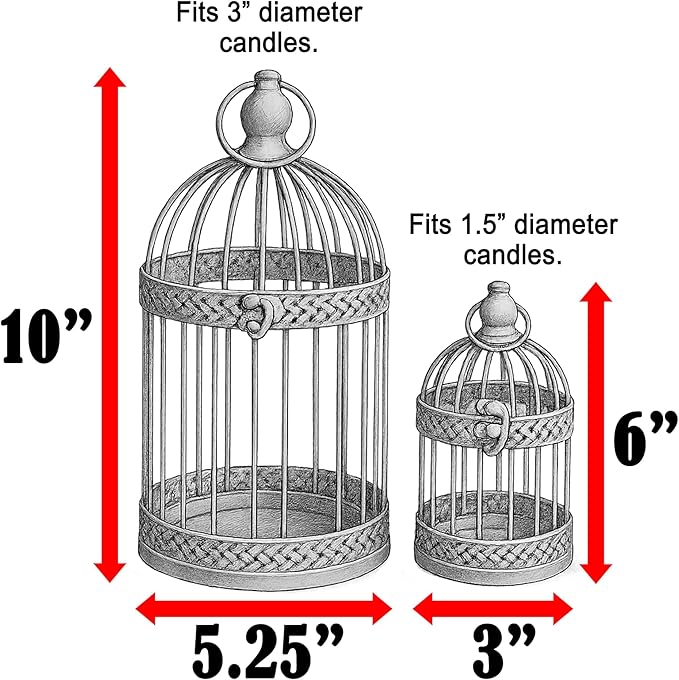 VELA LANTERNS Bird Cage Decor Candle Holder Lantern Decorative Table - Image 12