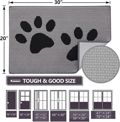 Buganda Dog Door Mat for Muddy Paws, Absorbent Dirt Trapper Washable Indoor - Image 2