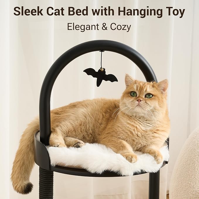Modern Cat Tree Tower for Indoor Cats up to 12lbs, Wood Cat Bed - Image 2