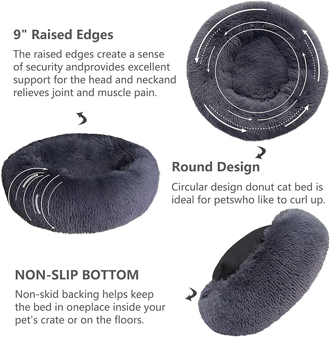 Small Calming Dogs Bed for Small Dogs Anti-Anxiety Machine Washable Fluffy - Image 5