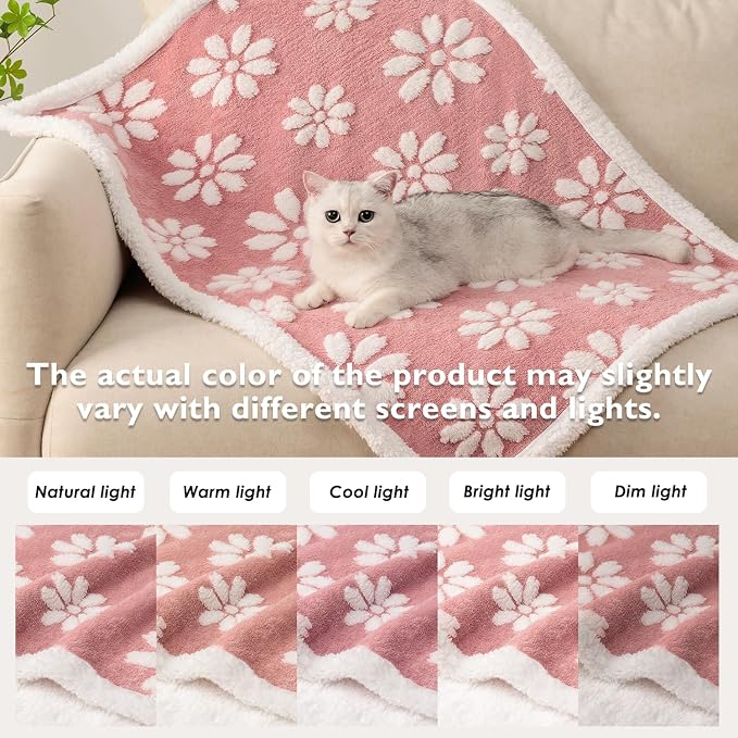 Waterproof Blanket for Dog Puppy Cat, Cute 3D Textured Flower Dog Blanket for - Image 7