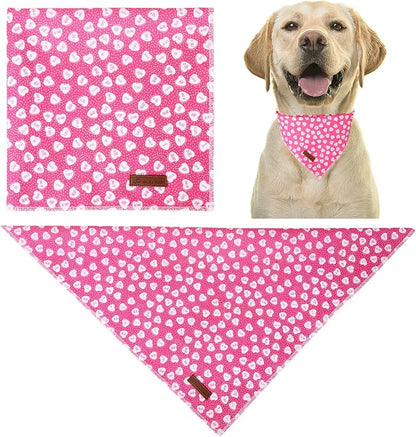 Valentine Dog Bandana, Cotton Pet Kerchief - Image 2