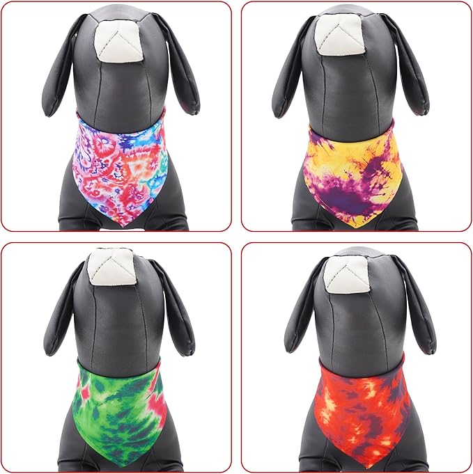 30 Pcs Tie Dye Dog Bandanas for Small Dogs Stitch Dog Bandana Bulk Reversible - Image 4