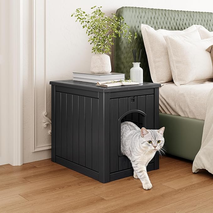 Litter Box Enclosure, Waterproof & Weatherproof Plastic Cat House - Image 3