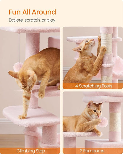 Feandrea Cat Tree, 44.1-Inch Cat Tower, Plush Multi-Level Condo - Image 6