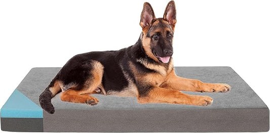 Orthopedic Memory Foam Dog Bed for Large Dogs, Cooling Dog Beds -Waterproof Pet by ABETTERLIFEWITHPET