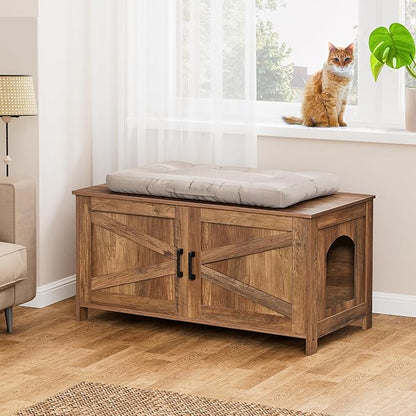 Homhedy 39.4" L Cat Litter Box Enclosure, Pet House - Image 6