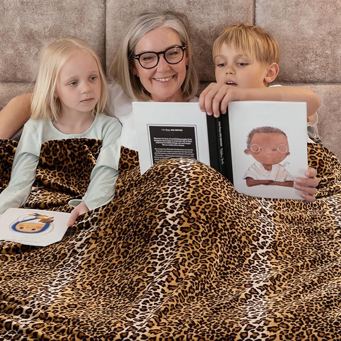 Bnuitland Leopard Print Fleece Flannel Twin Size Blanket, Super Soft 300 GSM - Image 3